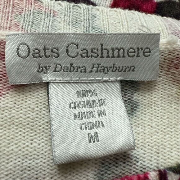 Oats Cashmere Floral & French Bull Dog Black & White Sweater - Picture 5 of 5